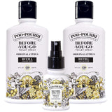 Poo Pourri Original Citrus Two 9Ounce Refill Bottle and 1.4Ounce Original