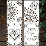 A4 Mandala 4 Pack 11x8 Mandala Stencils for Painting on Wood, Floor, Wall, Tile Fabric, Reusable Furniture Stencils Painting T