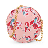 Adisa Women Girls Floral Print Round Sling Bag (Pink-Red),Pink-Red,,B0CW9JMTF2