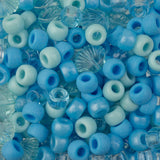 300pcs John Bead Assorted Blue Plastic Pony Craft Beads for DIY Jewelry Bracelet Necklace Making, 120g