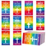 Moinchore 200 Pcs Spanish Scripture Cards Bible Verse Prayer Cards Pocket Christian Inspirational Religious Cross Church Gifts f