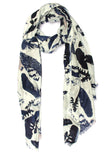 Bratkrok WomenS Floral Printed Rayon Scarf/Scarves/Stole For Summers (Navy Blue)