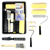 Allgala Paint Roller Kit 9 Pack Lint Free Paint Roller with Roller Frames Covers Brush Mixer and Large Tray TH10301