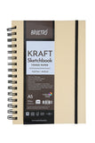 BRUSTRO Toned Paper - Kraft Sketchbook | A5, 100 GSM | 100 Sheets/200 Pages |Wiro Bound, Spiral, Premium,Acid-free Paper, Ideal 