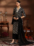 Libas Women'S Silk Blend Kurta Set (39082B_Black Black Xs