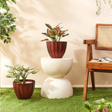 Amazon Brand Solimo Indoor And Outdoor Round 10 Inch Sedona Flower Planter Pot Best For Terrace/Balcony/Home/Office Decor Set