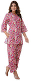 LookMark Women's Trendy Printed Cotton Blend Straight Red Color Kurta and Palazzo Set (AZ-LM-P1-KS2075 RED-L)