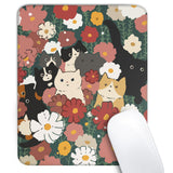 Cute Colorful Cats Square Mouse Pad,Anime Cat Mouse Pads for Wireless Mouse Desk Accessories,10X8 Travel Mousepad with Non-Slip 