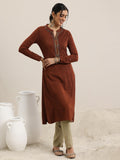 Libas Women'S Wool Regular Kurta (58145W_Rust Rust Xl