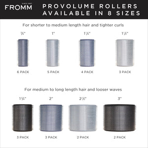 Fromm ProVolume .75 Self-Grip Ceramic Ionic Thermal Hair Rollers, 6 Count Small Salon Quality Hair Curlers for Short, Medium a