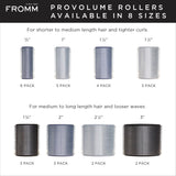 Fromm ProVolume .75 Self-Grip Ceramic Ionic Thermal Hair Rollers, 6 Count Small Salon Quality Hair Curlers for Short, Medium a