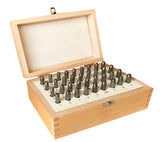 HimaPro Letter and Number Stamp Set 36pcs 40Cr Alloy Steel Metal Stamp Number & Letter Punch Set in a Wooden case (4mm 5/32 Inch