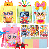 Hairstyle Design Crafts Kit, Creative Paper Doll Hair Accessories Arts and Crafts for Kids 8-12, DIY Girls Hair Stylist Educatio