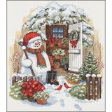 Dimensions Counted Cross Stitch Kit Garden Shed Snowman 14 Count White Aida, 12 x 14