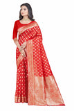 Sugathari Womens Banarasi Saree Pure Kanjivaram Silk Saree Soft New Ladies 2023 Design Wear Pattu Sarees Latest Party Sari Collections With Blouse Piece For Wedding Sadi (San Pari-192 Red)
