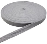 50 Yards Herringbone Tape Ribbon, Cotton Ribbon for Sewing (Gray, 1in)