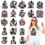 Shejdgart Dtf Transfers Ready to Press - 20 Pcs Cool Style Girls Heat Transfer Vinyl Stickers Funny Mama Skull Coffee Iron on Pa