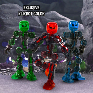 Zing Klikbot Megabots - Pack of Three - Green, Blue and Red - Toy Figures with Unique Accessories - for Kids 8 Plus