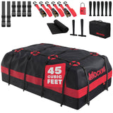 Mockins 45 Cu.Ft. XL Waterproof Rooftop Cargo Bag | 75x48x22 Heavy Duty Rooftop Cargo Carrier for Use with or w/o Roof Rack | Ca
