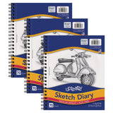 Sketch Diary, Medium Weight, 11 x 9, 70 Sheets, Pack of 3