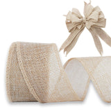 JaoZuyard Burlap Ribbon 2 inch X 10 Yard Natural Burlap Woven Ribbon DIY Handmade Edging Production Wreath Holiday Decoration Gi