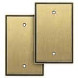 Henne Bery Soft Modern Decorative Wall Plate Switch Plate Outlet Cover (Single Blank 2PK, Antique Brass)