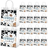 Resholder 24 Pcs Cowboy Baby Shower Clear Gift Bags with Handles A Little Cowboy Is on The Way PVC Birthday Treat Snack Goodie T