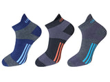 Spancia Set Of 3 Men Multicolor Breathable Net Design Combed Cotton Ankle Length Socks Free Size (Pack Of 1) Dn1