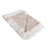 DII Mid-Century Modern Slub Stripe Woven Throw, Taupe, 50x60