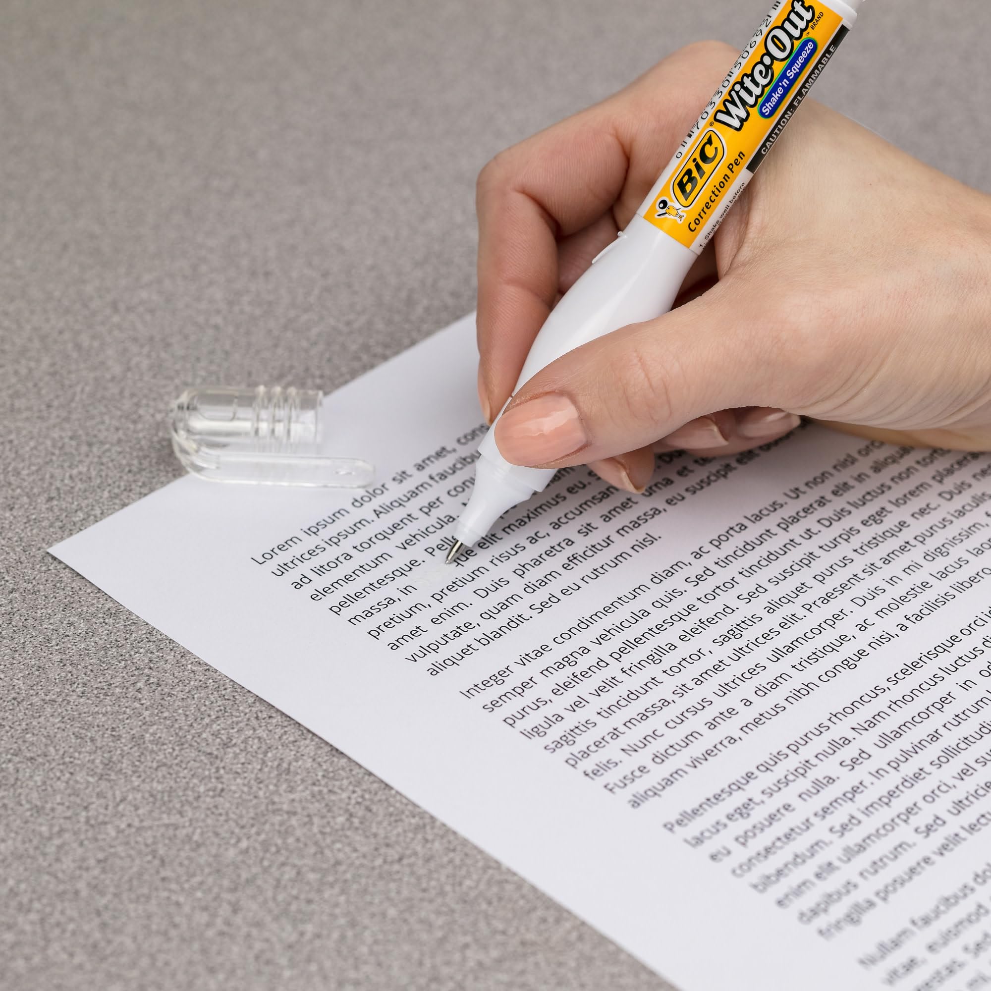 Bic Wite-Out Brand Shake 'N Squeeze Correction Pen, 8 Ml Fluid, 1 Count Pack Of White Pens, Fast, Clean And Easy To Use Pen Offi