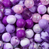 BERMRO 16mm Acrylic Bead 100pcs Purple Focal Spacer Bead Chunk Bubblegum Beads for DIY Crafting Necklace Bracelet Jewelry Making