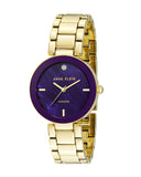 Anne Klein Womens Japanese Quartz Dress Watch with Metal Strap, Gold, 16 (Model: AK/1362PRGB)