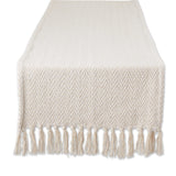 Off-White Chevron Handloom Table Runner 15X72