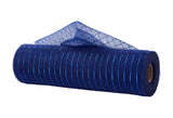 Navy Blue 10.25 Fine Weave Deco Poly Mesh with Royal Metallic Foil - 10 Yards (30' Ft) for Wreaths, Bows, Crafts, and Decoration