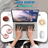 Fayquaze Laptop Bed Desk, Portable Foldable Laptop Bed Table with USB Charge Port Storage Drawer and Cup Holder,Lap Desk Laptop