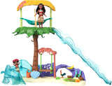 Mattel Disney Moana 2 Toys, Moanas Island Adventure Playset with Moana & Simea Small Dolls, 2 Character Friends, 5 Play Areas & 