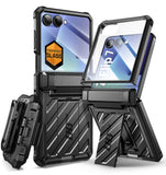SUPCASE for Samsung Galaxy Z Flip 7 Case with Built-in Stand & Belt-Clip (Unicorn Beetle Pro), [Hinge Protection] [Front Tempere