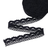 Black Lace Ribbon Cotton Lace Trim Crochet Sewing Lace for Gift Package Wrapping, Scrapbooking Supplies