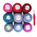 golo Crochet Thread Size 10 Embroidery Thread 10g X 9 Crochet Yarn for Hand Knitting 10-9-2