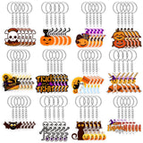 Kigeli 60 Pcs Halloween Keychain Party Favors Horror Keychain Bulk Ghost Bat Cat Pumpkin Skeletons Keychain Halloween Hanging Ke