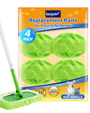 KEEPOW 4 Pack DualMaterial Mop Pads Compatible Swiffer, Wet/Dry for Floors