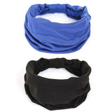 GILI 2 Pack Wide Headbands for Women Boho African Knotted Non Slip Fashion Hair Bands Yoga Running Sports Workout Gym Head Wraps