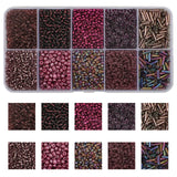 KINGSHINE Approx 5000pcs 12/0 Glass Seed Beads for Jewelry Making, 2mm Mix 10 Colors Tube Beads Glass Bugle Beads Waist Beads Ki
