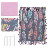 Hahafelt 3 Pcs DIY Tie Blankets Flannel Fleece Kit - No Sew Blanket Kit Includes 50x60 Inch No Sew Flannel Fleece Fabric and Rul