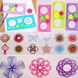 GOLD LEAF Spirograph Ruler and Pattern Set 3in1 Drafting Scale for Geometric Drawings & Borders Spiral Designer Art & Craft To