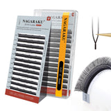 NAGARAKU U Eyelash Extensions Supplies 2D UU Lash Easy Fan Russian Volume Crisscross Eyelashes Handwoven U Shaped Mesh Wispy Clu