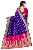 Glory Sarees Womens Silk Blend Banarasi Saree (Banarasi_Saree114_Blue)