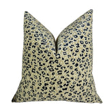 Plutus Brands Plutus Soft Cheetah Handmade Throw Pillow, 26 X 26, Cream/Black