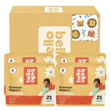 Hello Bello Diapers, Size 4 (22-37 lbs) Wild Cats, 84 Count Value Pack of Premium Disposable Baby Diapers, Hypoallergenic with S