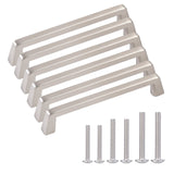 AOKENBAO 6-Pack 4-inch Matte Satin Nickel Cabinet Handles - Furniture Hardware Handles for Bathroom & Storage Cabinets - Center 